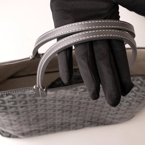 GOYARD SAINT LOUIS PM TOTE GOYARDINE CANVAS / CALFSKIN GREY SHW