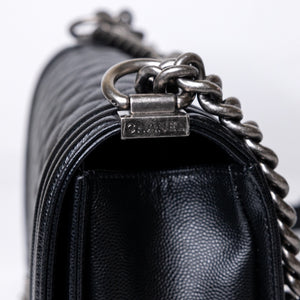 CHANEL LEBOY MEDIUM BLACK CAVIAR LEATHER GHW