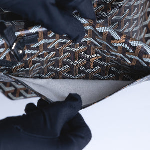 GOYARD SAINT LOUIS GM TOTE BAG GOYARDINE CANVAS/LEATHER  BLACK SHW
