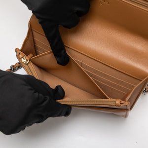 CHANEL 19 WALLET ON CHAIN LAMBSKIN CARAMEL MULTICOLOUR HARDWARE(MICROCHIP))