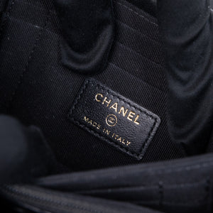 CHANEL MINI TRENDY CC WALLET ON CHAIN LAMBSKIN LEATHER BLACK LGHW