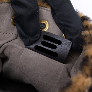 FENDI MINI MON TRESOR BUCKET BAG MULTICOLOUR SHEARLING / LEATHER GHW