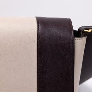 CELINE FRAME BAG CALFSKIN BROWN / WHITE GHW