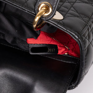 CHRISTIAN DIOR MY ABC DIOR SMALL LADY DIOR LAMBSKIN BLACK GHW