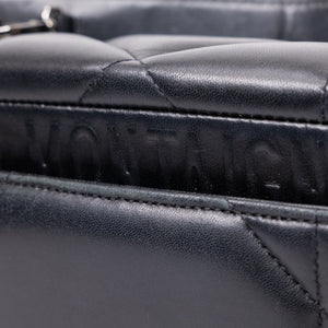 CHRISTIAN DIOR 30 MONTAIGNE CHAIN TOP HANDLE BAG LAMBSKIN LEATHER DARK SILVER HARDWARE