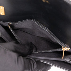 CHANEL 23K SLING SMALL FLAP BAG BLACK CALFSKIN LEATHER GHW