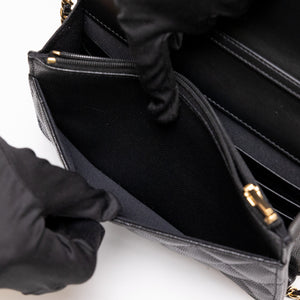 CHANEL 25K HANDLE WALLET ON CHAIN CAVIAR LEATHER BLACK GHW (MICROCHIP)