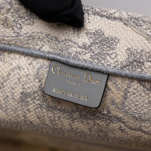 CHRISTIAN DIOR MEDIUM DIOR BOOK TOTE GREY TOILE DE JOUY EMBROIDERY