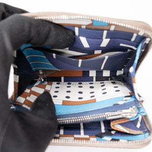 HERMES SILK IN COMPACT WALLET EPSOM ETOUPE GHW STAMP Y