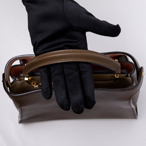 FENDI SMALL PEEKABOO BAG BROWN CALFSKIN LEATHER GHW