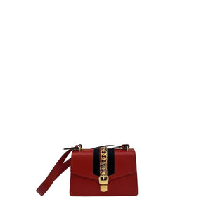 GUCCI SMALL SYLVIA BAG RED GHW