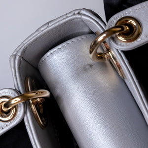 CHRISTIAN DIOR MINI LADY DIOR OPALINE GREY GHW