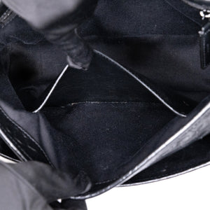 SAINT LAURENT MEDIUM NIKI BAG CROCODILE-EMBOSSED BLACK CALFSKIN BLACK HARDWARE