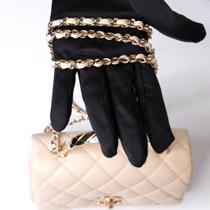 CHANEL 25S MINI COCO CRUSH HANDLE BAG CAVIAR BEIGE LGHW(MICROCHIP)