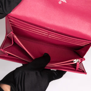 CHANEL CAMELLIA PINK LARGE FLAP WALLET