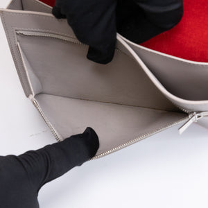 CELINE LARGE MULTIFUNCTION WALLET BICOLOR POP RED GREY METAL FITTING