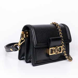 LOUIS VUITTON MINI DAUPHINE BLACK EPI LEATHER GHW