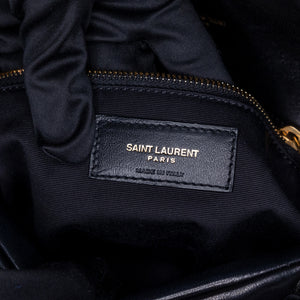 SAINT LAURENT PUFFER BAG MEDIUM BLACK NAPPA LEATHER GHW