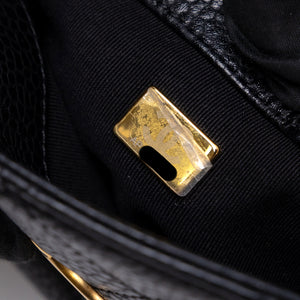 CHANEL 24K BLACK QUILTED MINI BOWLING BAG CAVIAR LEATHER GHW