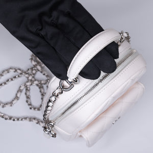 CHANEL 24C MINI BACKPACK / CROSSBODY BAG WHITE CALFSKIN LEATHER SHW