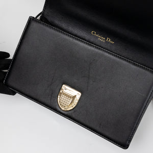 CHRISTIAN DIOR SMALL DIORAMA BLACK CALFSKIN BAG LGHW