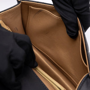 CHANEL PEARL FLAP BAG BLACK GOATSKIN GHW