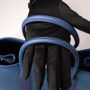 HERMES GARDEN PARTY 30 CANVAS / NEGONDA LEATHER BLUE AGATE SHW STAMP Z