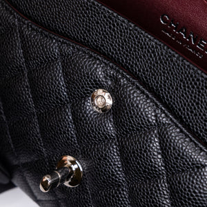 CHANEL CLASSIC FLAP MEDIUM BLACK CAVIAR LEATHER SHW
