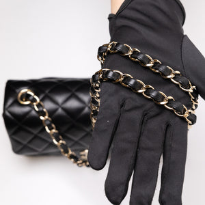 CHANEL MINI RECTANGULAR FLAP BAG LAMBSKIN BLACK LGHW (MICROCHIP)