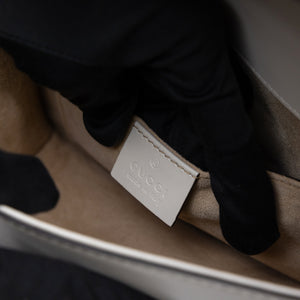 GUCCI MINI SYLVIE CALFSKIN WHITE GHW