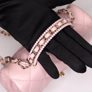 CHANEL 25P TOP HANDLE MINI FLAP BAG （MICROCHIP)