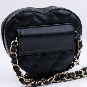 CHANEL 22S HEART BELT BAG LAMBSKIN LEATHER BLACK LGHW