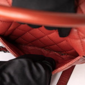 CHANEL MEDIUM COCO HANDLE FLAP BAG RED CAVIAR LEATHER SHW