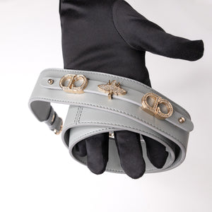 CHRISTIAN DIOR MY ABC DIOR SMALL LADY DIOR LAMBSKIN GRAY STONE GHW