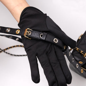 CHANEL LONG VANITY CASE WITH CHAIN LAMBSKIN BLACK GHW