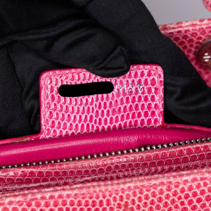 CHRISTIAN DIOR MEDIUM LADY DIOR LIZARD PINK CRYSTAL SHW