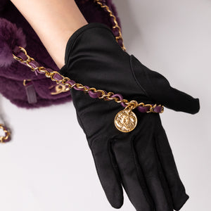 CHANEL TOP HANDLE SMALL VANITY CASE SHEARLING PURPLE GHW (MICROCHIP)