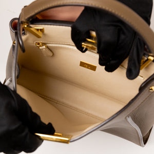 FENDI SMALL PEEKABOO BAG BROWN CALFSKIN LEATHER GHW