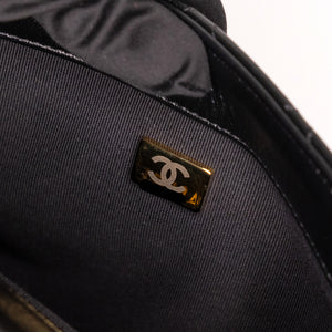 CHANEL GIANT CC LOGO FLAP BAG LAMBSKIN BLACK GHW