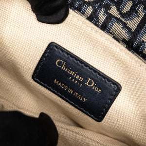 CHRISTIAN DIOR MINI SADDLE BAG BLUE OBLIQUE GHW WITH STRAP