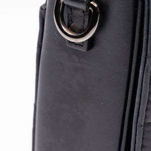 CHRISTIAN DIOR 30 MONTAIGNE CHAIN TOP HANDLE BAG LAMBSKIN LEATHER DARK SILVER HARDWARE