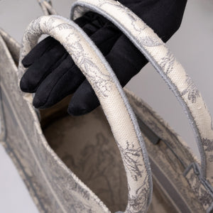 CHRISTIAN DIOR MEDIUM DIOR BOOK TOTE GREY TOILE DE JOUY EMBROIDERY