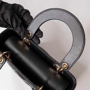 CHRISTIAN DIOR MY ABC DIOR SMALL LADY DIOR LAMBSKIN BLACK GHW