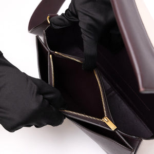 CELINE FRAME BAG CALFSKIN BROWN / WHITE GHW