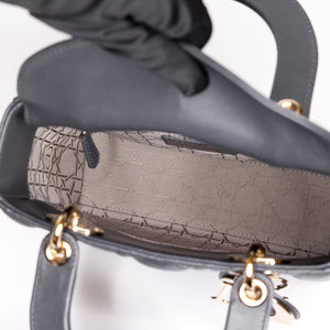CHRISTIAN DIOR MY ABC DIOR SMALL LADY DIOR LAMBSKIN GREY GHW