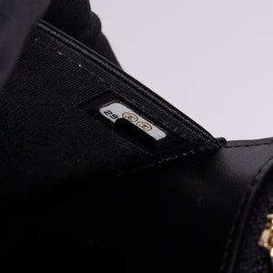 CHANEL BOY WALLET ON CHAIN CAVIAR BLACK GHW