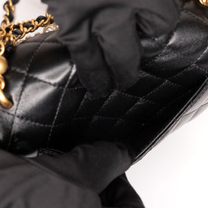 CHANEL 25B PEARL HANDLE MINI SQUARE LAMBSKIN LEATHER GHW (MICROCHIP)