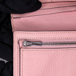 HERMES BEARN LONG WALLET CHEVRE MYSORE 3Q ROSE SAKURA SHW STAMP T