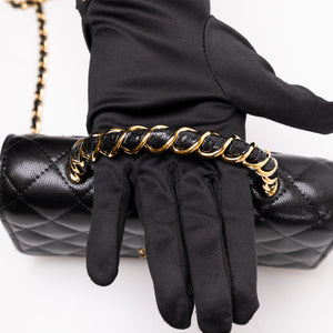 CHANEL 25K HANDLE WALLET ON CHAIN CAVIAR LEATHER BLACK GHW (MICROCHIP)