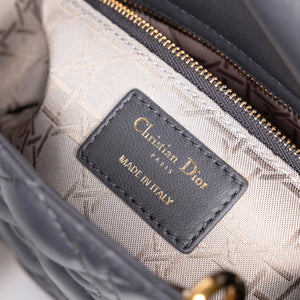 CHRISTIAN DIOR MY ABC DIOR SMALL LADY DIOR LAMBSKIN GREY GHW